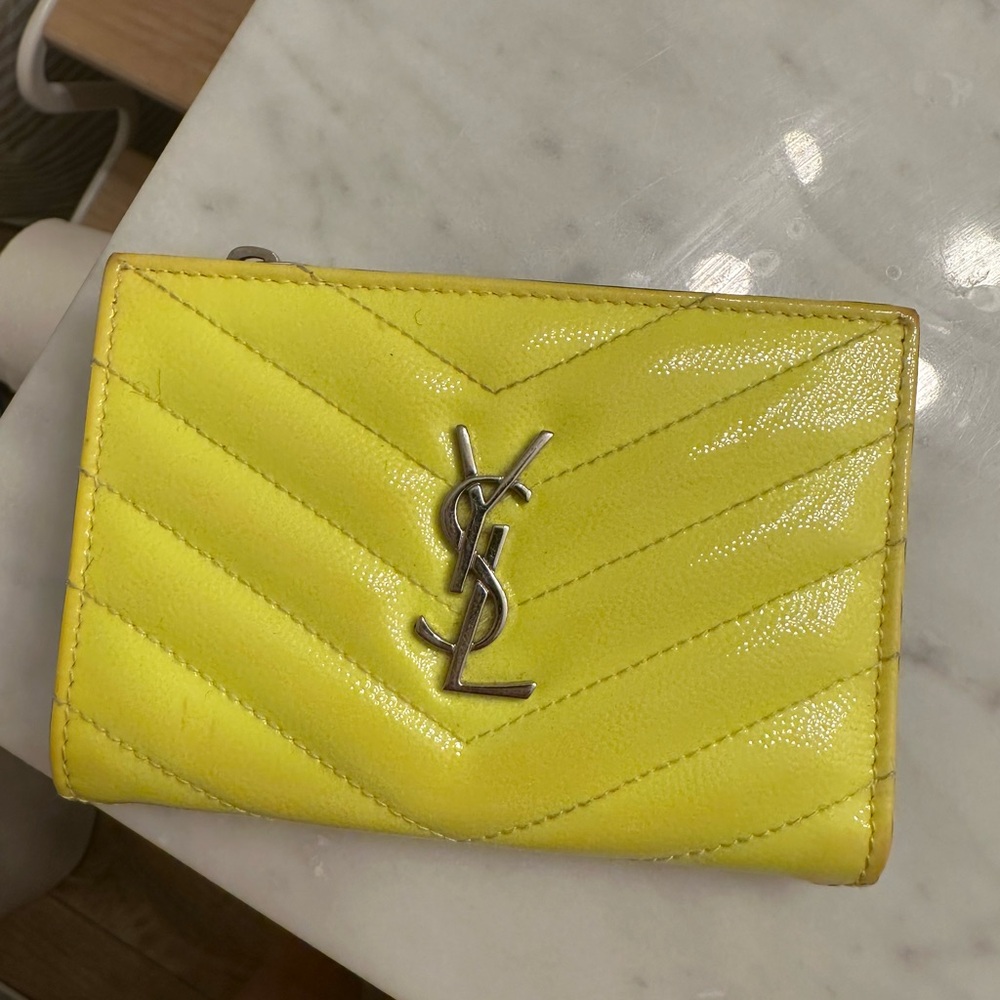 Yves Saint Laurent Vibrant Yellow Quilted Wallet